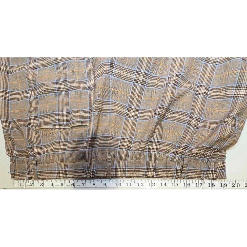 Anthropologie Maeve Womens XL Brown Plaid Pleated Wide Leg Trousers